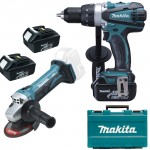 MAKITA DDF458RFE3 Masina de gaurit si insurubat cu 3 acumulatori Li-Ion, 18V, 3Ah, 91Nm + DGA452Z Polizor unghiular cu acumulator (SOLO)