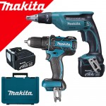 MAKITA DFS441RFE Masina de insurubat cu 2 acumulatori Li-Ion, 14.4V, 3Ah + DDF470Z Masina de gaurit si insurubat brushless, Li-Ion, 14.4V (SOLO)