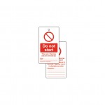 CROMWELL  Etichete de avertizare pentru lacate - Cu doua fete LOCKOUT TAGS DO NOT START (Set de 10)