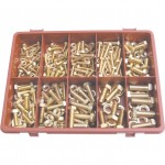 CROMWELL  Set de suruburi hex, piulite si saibi din alama METRIC HEX HEAD SET, NUT &WASHERKIT BRASS AVG-110PC