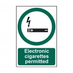 CROMWELL  Placuta de informare ELECTRONIC CIGARETTES PERMITTED200x300 mm  S/ADH
