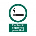 CROMWELL  Placuta de informare ELECTRONIC CIGARETTES PERMITTED200x300 mm  RIGID