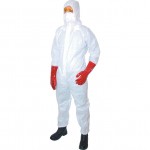 CROMWELL  Salopeta de unica folosinta cu gluga GUARD MASTER DISP' HOODED COVERALL WHITE (S)