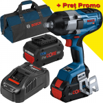 BOSCH GDS 18V-1000 Surubelnita cu impact brushless BITURBO cu 2 acumulatori Li-Ion, 8Ah, 1000Nm, prindere 1/2