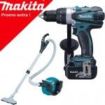 MAKITA DHP458RFE3 Masina de gaurit cu percutie cu 3 acumulatori Li-Ion, 18V, 3Ah, 91Nm + DCL500Z Aspirator Li-Ion 18 V (SOLO)