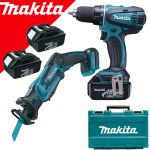 MAKITA DDF456RFE3 Masina de gaurit si insurubat cu 3 acumulatori Li-Ion, 18V, 3Ah, 50Nm + DJR183Z Ferastrau alternativ Li-Ion, 18 V fara acumulator in set (SOLO)