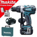 MAKITA BHP458RFE Masina de gaurit cu percutie cu 2 acumulatori Li-Ion, 18V, 3Ah, 91Nm