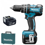 MAKITA DHP470RME Masina de gaurit cu percutie cu 2 acumultori Li-Ion,  brushless, 14.4V, 4Ah, 46Nm