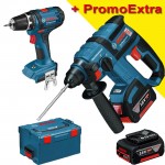 BOSCH GBH 18 V-EC + GSR 18-2-Li (SOLO) Ciocan rotopercutor brushless, cu 2 acumulatori Li-Ion, 4Ah, 1.7J + Masina de gaurti si insurubat 18 V + L-BOXX