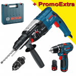 BOSCH GBH 2-28 DFV Ciocan rotopercutor SDS-plus 850 W, 3.2 J + GSR 10.8-2-LI Masina de gaurit si insurubat cu 2 acu