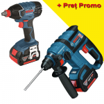 BOSCH GBH 18 V-EC  Ciocan rotopercutor brushless, cu 2 acumulatori Li-Ion, 5Ah, 1.7J + GDX 18 V-LI (SOLO) Masina de insurubat cu impuls/impact