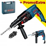 BOSCH GBH 2-26 DFR Ciocan rotopercutor SDS-plus 800 W, 2.7J + GSB 13 RE Masina de gaurit cu percutie