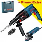 BOSCH GBH 2-26 DFR Ciocan rotopercutor SDS-plus 800 W, 2.7J + GWS 600 (125) Polizor unghiular