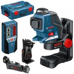 BOSCH GLL 3-80 P + BM 1 + LR 2 Nivela laser cu linii + Suport + receptor + L-BOXX