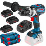 BOSCH GSR 18V-85 C (SOLO) Masina de gaurit si insurubat brushless Li-Ion, 85Nm + L-BOXX +  Set 3 acumulatori Li-Ion, 18V, 4Ah ProCore + Incarcator + L-BOXX 102