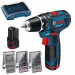 BOSCH GSR 10.8-2-LI Masina de gaurit si insurubat cu 2 acumulatori Li-Ion, 1.5Ah, 30Nm + 3 seturi de accesorii profesionale + I-BOXX