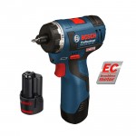 BOSCH GSR 10.8 V-EC HX Masina de gaurit si insurubat brushless, cu 2 acumulatori Li-Ion, 2Ah, 20Nm