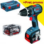 BOSCH GSR 14.4 V-LI Masina de gaurit si insurubat cu 2 acumulatori Li-Ion, 4Ah, 50Nm + L-BOXX