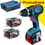 BOSCH GSR 14.4 V-LI  Masina de gaurit si insurubat cu 3 acumulatori Li-Ion, 4Ah, 50Nm + L-BOXX