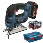 BOSCH GST 18 V-LI B Ferastrau vertical cu 2 acumulatori Li-Ion, 4Ah + L-BOXX