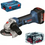 BOSCH GWS 18-125 V-LI Polizor unghiular cu 2 acumulatori Li-Ion, 4Ah + L-BOXX