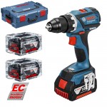 BOSCH GSR 18 V-EC Masina de gaurit si insurubat brushless, cu 3 acumulatori Li-Ion, 5Ah, 60Nm + L-BOXX