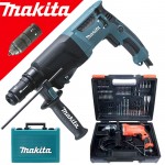 MAKITA HR2630T  Ciocan rotopercutor SDS-plus 800W, 2.4J + MT817X100 Masina de gaurit cu percutie 430 W