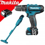 MAKITA HP331DSYE Masina de gaurit cu percutie cu 2 acumulatori Li-Ion, 10.8V, 1.5Ah, 30Nm + CL107FDZ Aspirator Li-Ion, 10.8V CXT, fara acumulator in set (SOLO)