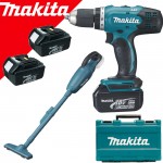 MAKITA DDF453RFE3 Masina de gaurit si insurubat cu 3 acumulatori Li-Ion, 18V, 3Ah, 42Nm + DCL180Z Aspirator Li-Ion, 18V fara acumulator in set (SOLO)