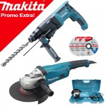 MAKITA HR2611F Ciocan rotopercutor SDS-plus 800W, 2.4J + Polizor Unghiular GA9020KX1 2200W