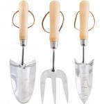CROMWELL  3 PCE STAINLESS STEEL GARDEN SETWOODEN HANDLES