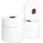CROMWELL  Solent Cleaning. Jumbo Toilet Roll, 2 Ply, White, 6 Rolls, 400m Per Roll