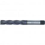 CROMWELL  SwissTech. 37, End Mill, Long, Threaded Shank, 6mm, Cobalt High Speed Steel, TiAlN
