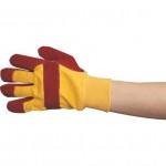 CROMWELL  Manusi rosu/galben din piele Marimea XL SPLIT LEATHER PALM KNIT WRISTRIGGER GLOVES RED/YELLOW SZ-10